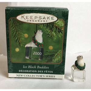 Hallmark Christmas Ornament Keepsake Miniature Ice Block Buddies 2000 Polar Bear